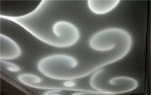 узоры из светодиодной ленты на потолке